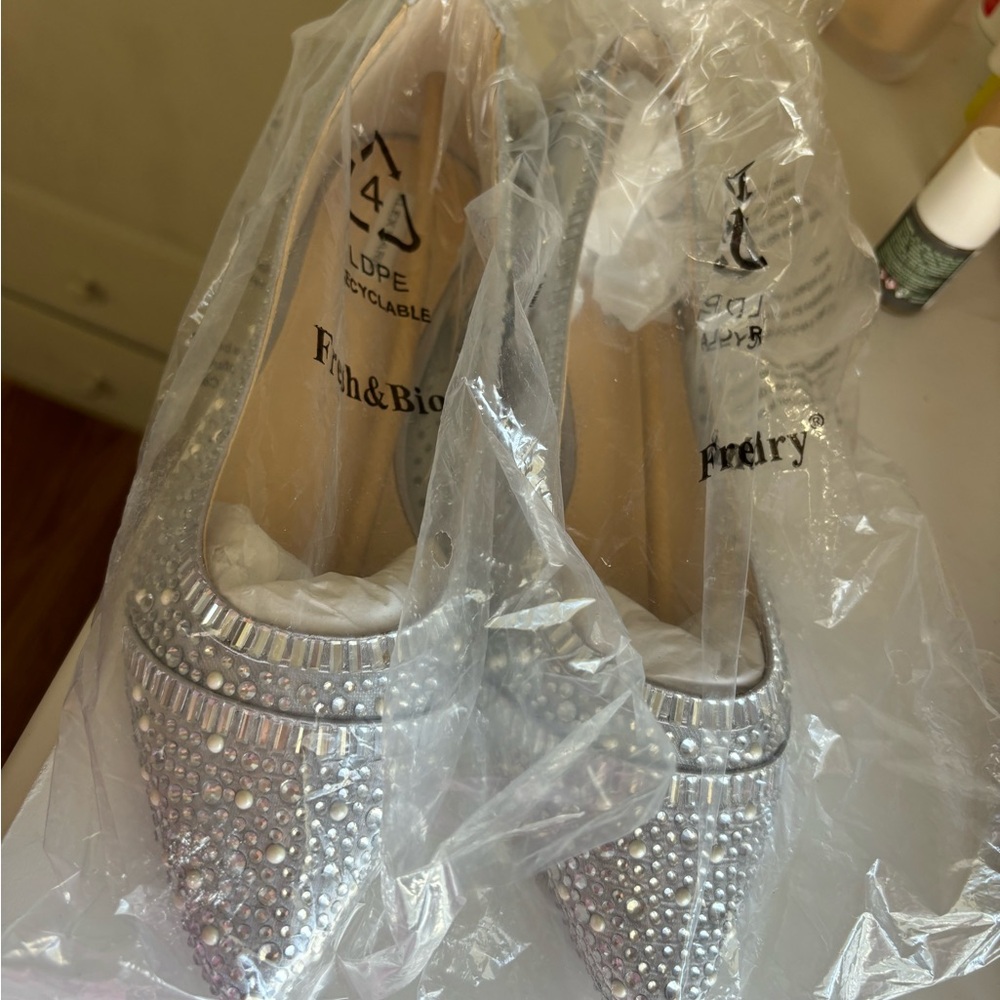 Silver Rhinestone Flats - Picture 2 of 4
